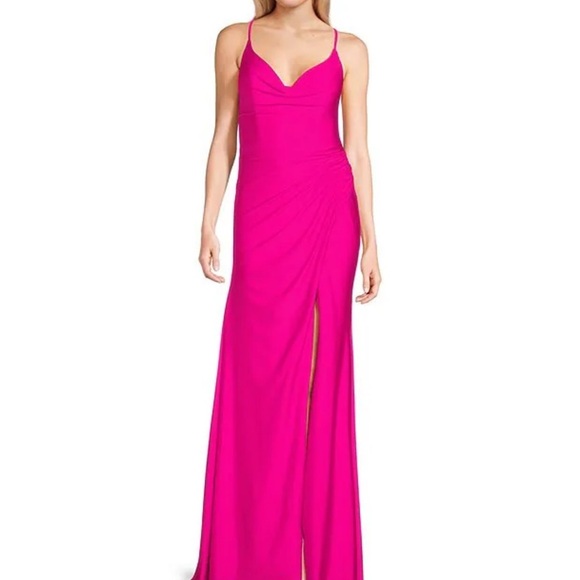 Gianni Bini Prom Magenta Pink Evening Gown - Picture 3 of 8